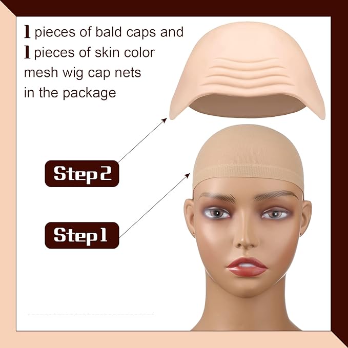 2 Pieces Latex Bald Cap with N - Anime Cosplay Makeup recension och pris