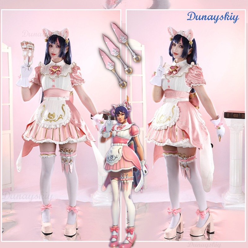 Halloween Party Pink Outfits O - Anime Cosplay Cat recension och pris